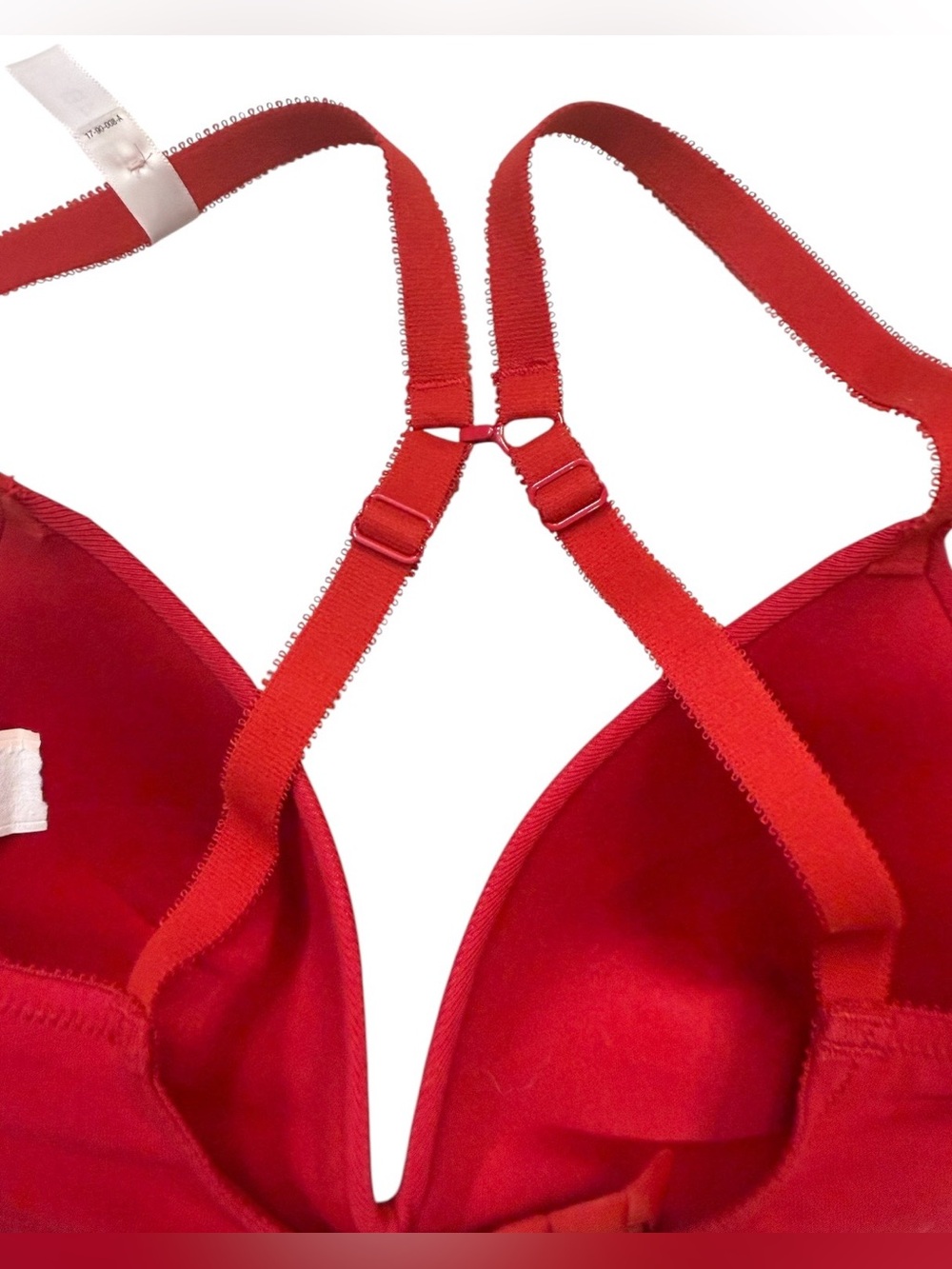 NWT Ambrielle red padded push up bra cotton Wirefree convertible Racerback 34B - Picture 3 of 5